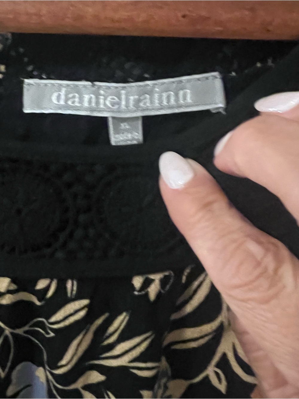 Daniel Rainn Black Floral Crochet-Neck Dress - Picture 3 of 6